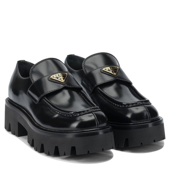 Prada Brushed Leather Loafers IT 39 Women - Picture 2 of 5